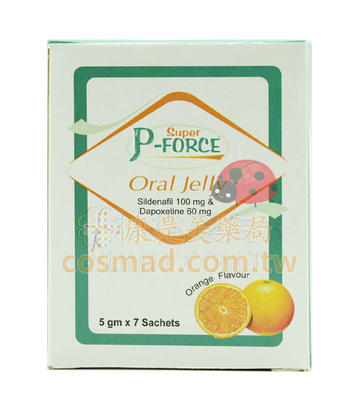 液體 綠果凍威而鋼 雙效版 Super P-Force Oral Jelly 160mg 7包  雙效治療早洩陽痿